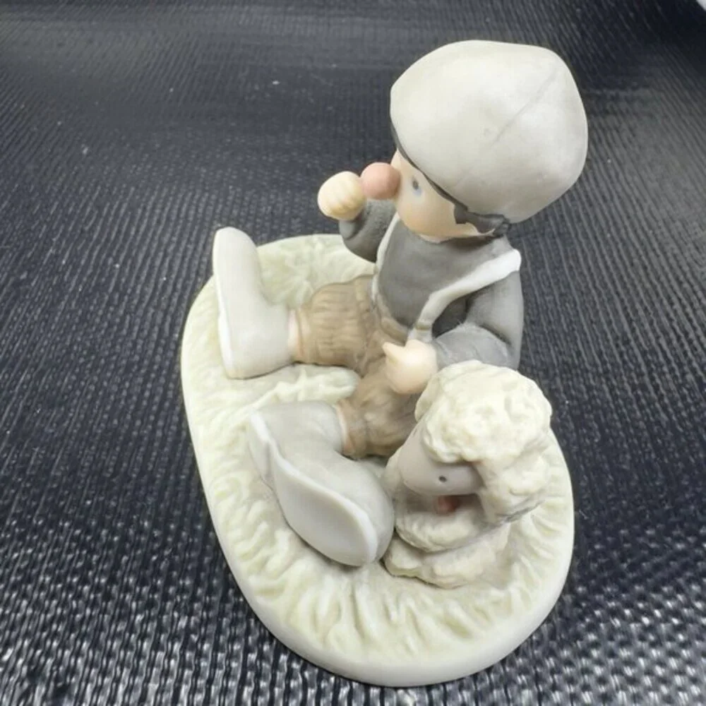 Kim Anderson 1999 I Promise You Laughter And Smiles Boy And Lamb Figurine‎ VTG